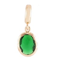 (image for) End Less Rhinestone Charms Drop - Gold Oval Cut Green