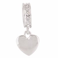 (image for) End less Rhinestone Charms Drops - Silver Hearts & Clear