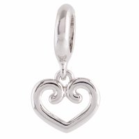 (image for) End Less Rhinestone Charms Drop - My Love Heart Silver