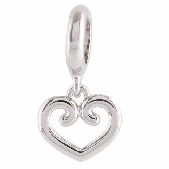 (image for) End Less Rhinestone Charms Drop - My Love Heart Silver - Click Image to Close