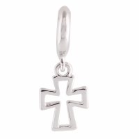 (image for) End Less Rhinestone Charms Drop - Open Cross Silver