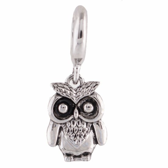 (image for) End Less Rhinestone Charms Drop - Owl - Click Image to Close