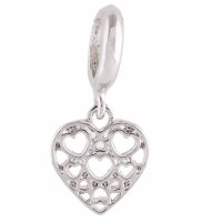 (image for) End Less Metal Charms Drop - Silver Hearts in Heart