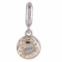 (image for) End Less Metals Charms Drop - Round Heart Silver & Gold
