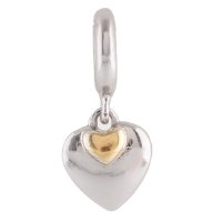 (image for) End Less Metal Charms Drop - Silver & Gold Hearts