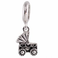 (image for) End Less Metal Charms Drop - Silver Baby Buggy