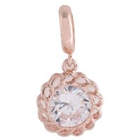 (image for) End Less Rhinestone Charms Drop - Rose Gold Clear CZ