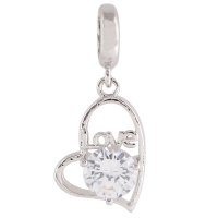 (image for) End Less Rhinestone Charms Drop- Love Heart