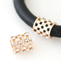(image for) End Less Rhinestone Charms - Rose Gold Barrel Checkered