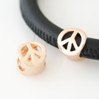 (image for) End Less Metal Charms - Rose Gold Peace Sign