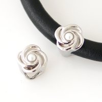 (image for) End Less Metal Charms - Silver Pearl Swirl