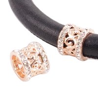 (image for) End Less Rhinestone Charms - CZ Swirl Rose Gold