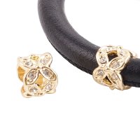 (image for) End Less Rhinestone Charms - Gold Flower