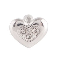 (image for) End Less Metal Charms - Silver Heart Clear