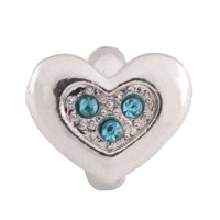 (image for) End Less Metal Charms - Silver Heart Blue