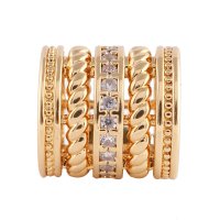 (image for) End Less Rhinestone Charms - Gold Barrel Rope Clear