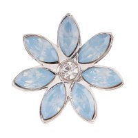 (image for) End Less Rhinestone Charms - Silver Flower Light Blue