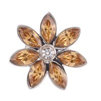 (image for) End Less Rhinestone Charms - Silver Flower Brown