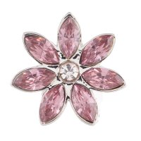(image for) End Less Rhinestone Charms - Silver Flower Light Purple
