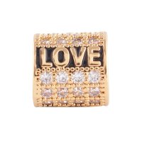 (image for) End Less Rhinestone Charms - Gold Script Love Clear
