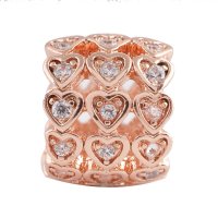 (image for) End Less Rhinestone Charms - Rose Gold Barrel Hearts
