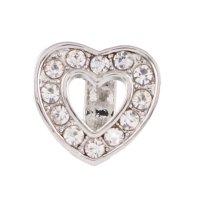 (image for) End Less Rhinestone Charms - Silver Open Heart