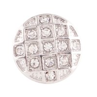 (image for) End Less Rhinestone Charms - Silver Round Clear