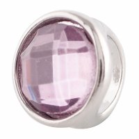 (image for) End Less Rhinestone Charms - Silver Globe Pink