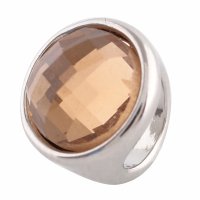 (image for) End Less Rhinestone Charms - Silver Globe Light Brown
