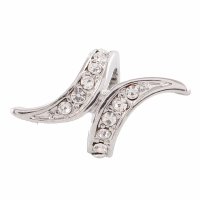 (image for) End Less Rhinestone Charms - Silver Waves Clear