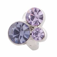 (image for) End Less Rhinestone Charms - Silver Blossom Cluster Purple