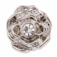 (image for) End Less Rhinestone Charms - Silver Rose Clear