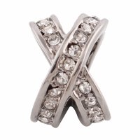 (image for) End Less Rhinestone Charms - Pewter Double Rings