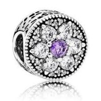 (image for) Charm 925 - Silver Forget Me Not Purple & Clear