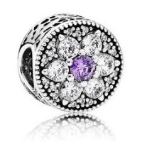 (image for) Charm 925 - Silver Forget Me Not Purple & Clear
