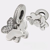(image for) Charm 925 - Dangle Butterflies "Just Because"