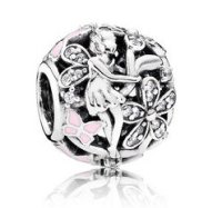(image for) Charm 925 - Silver Dazzling Daisy Fairy Pink Enamel CZ