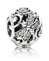 (image for) Charm 925 - Silver Dragonfly Meadow Clear CZ