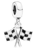 (image for) Charm 925 - Dangle Racing Flags, Enamel