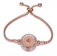 (image for) Snap Jewelry Adjustable Slider Bracelet - Rose Gold-Tone Halo