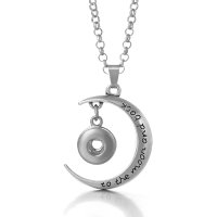 (image for) Mini 12mm Snap Stainless Necklace - I Love to Moon & Back