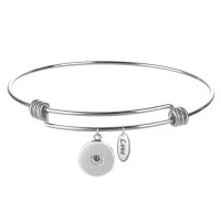 (image for) Snap Jewelry Bracelet Alex & Ani Inspired - Stainless & Love Tag
