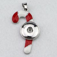 (image for) Snap Jewelry Pendant - Candy Cane Christmas