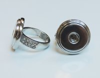(image for) Snap Jewelry Ring - Silver with CZ Accents - Size 7.5
