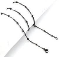 (image for) Stainless Steel Ball Station Cable Chain - 24" Black