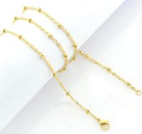 (image for) Stainless Steel Ball Station Cable Chain - 24" Gold
