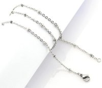 (image for) Stainless Steel Ball Station Cable Chain - 24" Silver