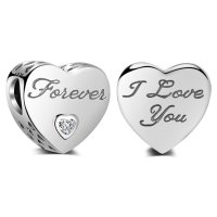 (image for) Charm 925- I love you, Forever CZ Heart