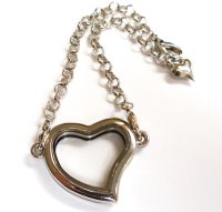 (image for) Bracelet Heart Fashion Locket- 22CM Silver & CZ Accents Medium