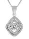 (image for) 925 Dancing CZ Double Diamond Shaped Pendant Necklace